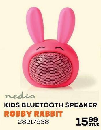 Aanbiedingen Nedis kids bluetooth speaker robby rabbit - Nedis - Geldig van 09/11/2021 tot 07/12/2021 bij Supra Bazar