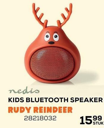 Aanbiedingen Nedis kids bluetooth speaker rudy reindeer - Nedis - Geldig van 09/11/2021 tot 07/12/2021 bij Supra Bazar