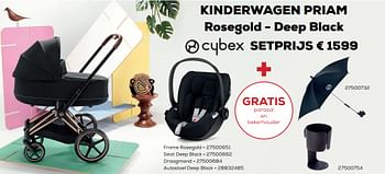Aanbiedingen Kinderwagen priam rosegold - deep black - Cybex - Geldig van 09/11/2021 tot 07/12/2021 bij Supra Bazar