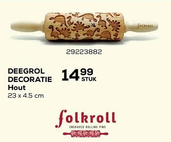 Aanbiedingen Deegrol decoratie hout - Folkroll - Geldig van 09/11/2021 tot 07/12/2021 bij Supra Bazar