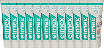 Aanbiedingen Elmex Tandpasta Sensitive Whitening Voordeelverpakking 12x75ml - Geldig van 14/11/2021 tot 21/01/2022 bij Drogisterij.net