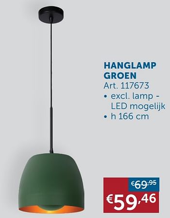 Aanbiedingen Hanglamp groen - Geldig van 16/11/2021 tot 20/12/2021 bij Zelfbouwmarkt
