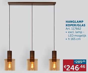 Aanbiedingen Hanglamp koper-glas - Geldig van 16/11/2021 tot 20/12/2021 bij Zelfbouwmarkt