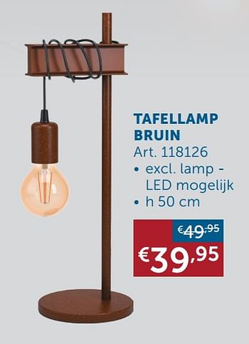 Aanbiedingen Tafellamp bruin - Geldig van 16/11/2021 tot 20/12/2021 bij Zelfbouwmarkt