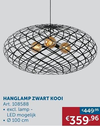 Aanbiedingen Hanglamp zwart kooi - Geldig van 16/11/2021 tot 20/12/2021 bij Zelfbouwmarkt