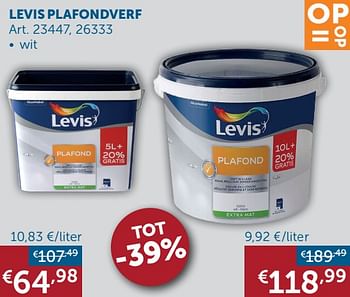Aanbiedingen Levis plafondverf - Levis - Geldig van 16/11/2021 tot 20/12/2021 bij Zelfbouwmarkt
