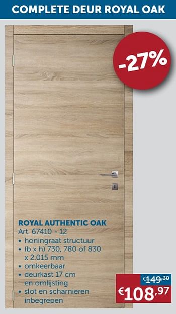 Aanbiedingen Royal authentic oak - Geldig van 16/11/2021 tot 20/12/2021 bij Zelfbouwmarkt