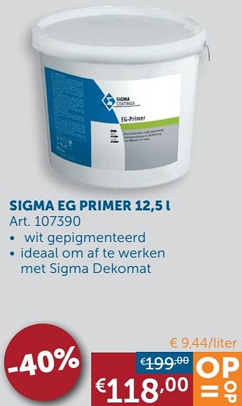 Aanbiedingen Sigma eg primer - Sigma - Geldig van 16/11/2021 tot 20/12/2021 bij Zelfbouwmarkt