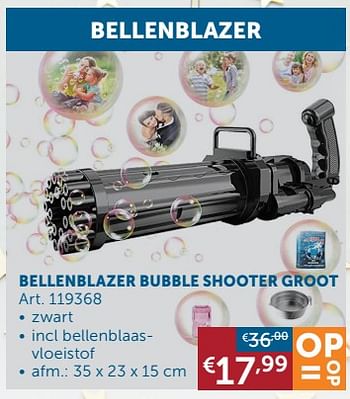 Aanbiedingen Bellenblazer bubble shooter groot - Geldig van 16/11/2021 tot 20/12/2021 bij Zelfbouwmarkt