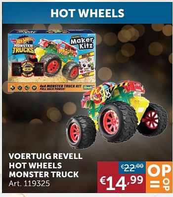 Aanbiedingen Voertuig revell hot wheels monster truck - Hot Wheels - Geldig van 16/11/2021 tot 20/12/2021 bij Zelfbouwmarkt