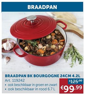 Aanbiedingen Braadpan bk bourgogne 24cm 4.2l - BK - Geldig van 16/11/2021 tot 20/12/2021 bij Zelfbouwmarkt