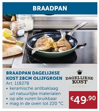 Aanbiedingen Braadpan dagelijkse kost 28cm olijfgroen - Dagelijkse Kost - Geldig van 16/11/2021 tot 20/12/2021 bij Zelfbouwmarkt