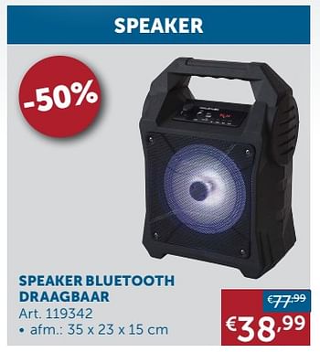 Aanbiedingen Speaker bluetooth draagbaar - Geldig van 16/11/2021 tot 20/12/2021 bij Zelfbouwmarkt