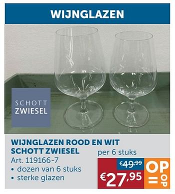 Aanbiedingen Wijnglazen rood en wit schott zwiesel - Schott Zwiesel - Geldig van 16/11/2021 tot 20/12/2021 bij Zelfbouwmarkt