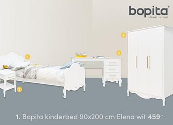 Aanbiedingen Bopita kinderbed elena wit - Bopita - Geldig van 14/11/2021 tot 30/11/2021 bij Baby & Tiener Megastore