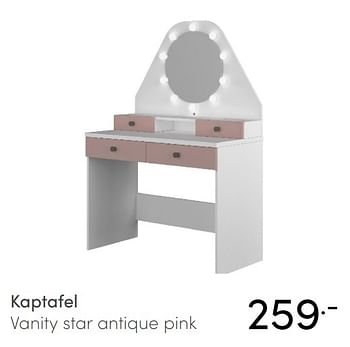 Aanbiedingen Kaptafel vanity star antique pink - Huismerk - Baby &amp; Tiener Megastore - Geldig van 14/11/2021 tot 30/11/2021 bij Baby & Tiener Megastore