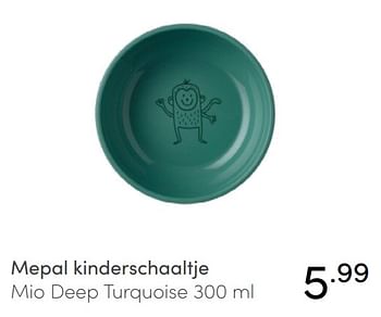 Aanbiedingen Mepal kinderschaaltje mio deep turquoise - Mepal - Geldig van 14/11/2021 tot 30/11/2021 bij Baby & Tiener Megastore