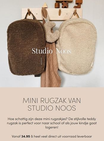 Aanbiedingen Mini rugzak van studio noos - Studio Noos - Geldig van 14/11/2021 tot 30/11/2021 bij Baby & Tiener Megastore