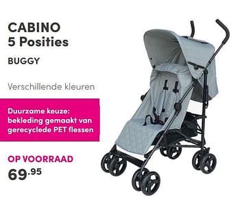 Aanbiedingen Cabino 5 posities buggy - Cabino - Geldig van 14/11/2021 tot 30/11/2021 bij Baby & Tiener Megastore