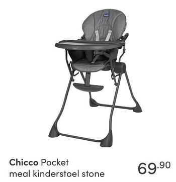 Aanbiedingen Chicco pocket meal kinderstoel stone - Chicco - Geldig van 14/11/2021 tot 30/11/2021 bij Baby & Tiener Megastore