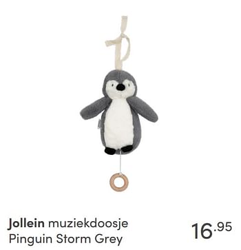 Aanbiedingen Jollein muziekdoosje pinguin storm grey - Jollein - Geldig van 14/11/2021 tot 30/11/2021 bij Baby & Tiener Megastore