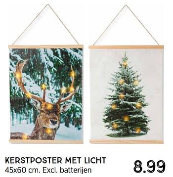 Aanbiedingen Kerstposter met licht - Huismerk - Xenos - Geldig van 08/11/2021 tot 26/12/2021 bij Xenos