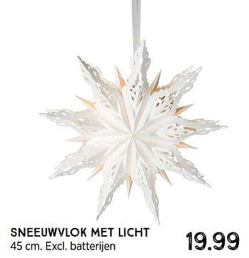 Aanbiedingen Sneeuwvlok met licht - Huismerk - Xenos - Geldig van 08/11/2021 tot 26/12/2021 bij Xenos