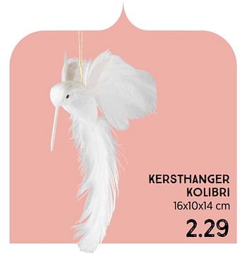 Aanbiedingen Kersthanger kolibri - Huismerk - Xenos - Geldig van 08/11/2021 tot 26/12/2021 bij Xenos