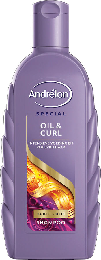Aanbiedingen Andrelon Shampoo Oil And Curl 300ml - Geldig van 15/11/2021 tot 21/01/2022 bij Drogisterij.net