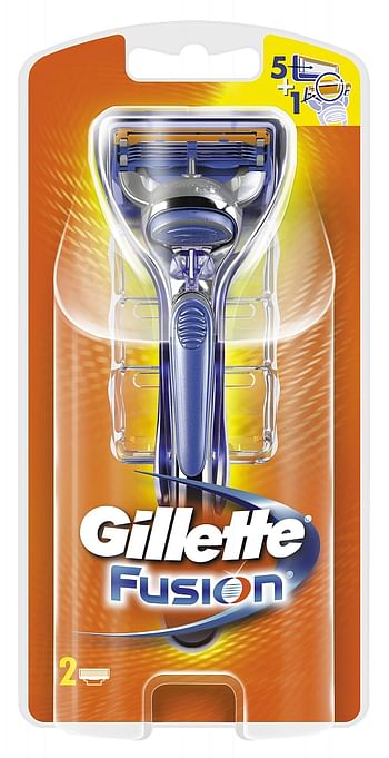 Aanbiedingen Per stuk Gillette Fusion Scheerapparaat Met 2 Scheermesjes - Geldig van 15/11/2021 tot 21/01/2022 bij Drogisterij.net