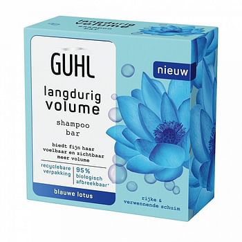 Aanbiedingen Guhl Shampoo Bar Langdurig Volume 75gram - Geldig van 15/11/2021 tot 21/01/2022 bij Drogisterij.net