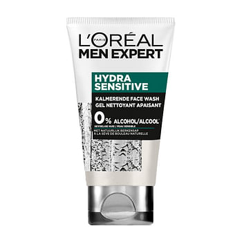 Aanbiedingen LOral Paris Men Expert Hydra Sensitive Facewash 100ml - Geldig van 15/11/2021 tot 21/01/2022 bij Drogisterij.net