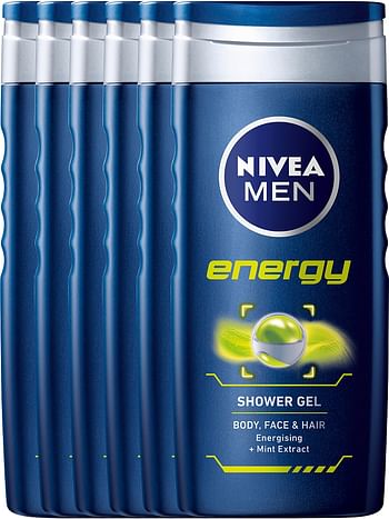 Aanbiedingen Nivea Men Energy Douchegel Voordeelverpakking 6x250ml - Geldig van 15/11/2021 tot 21/01/2022 bij Drogisterij.net