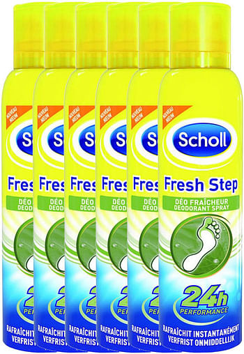 Aanbiedingen Scholl Fresh Step Deodorant Spray Voeten Voordeelverpakking 6x150ml - Geldig van 15/11/2021 tot 21/01/2022 bij Drogisterij.net