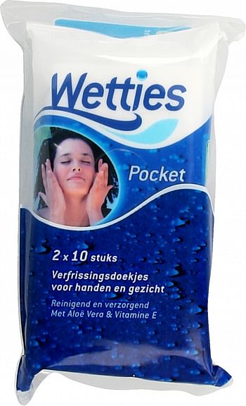 Aanbiedingen Wetties Pocket Pack Verfrissingsdoekjes Voor Handen en Gezicht 20stuks - Geldig van 15/11/2021 tot 21/01/2022 bij Drogisterij.net