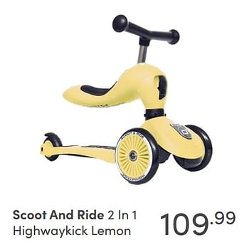 Aanbiedingen Scoot and ride 2 in 1 highwaykick lemon - Scoot and Ride - Geldig van 14/11/2021 tot 30/11/2021 bij Baby & Tiener Megastore