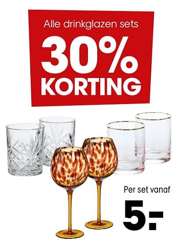 Aanbiedingen Alle drinkglazen sets - Huismerk - Kwantum - Geldig van 22/11/2021 tot 29/11/2021 bij Kwantum