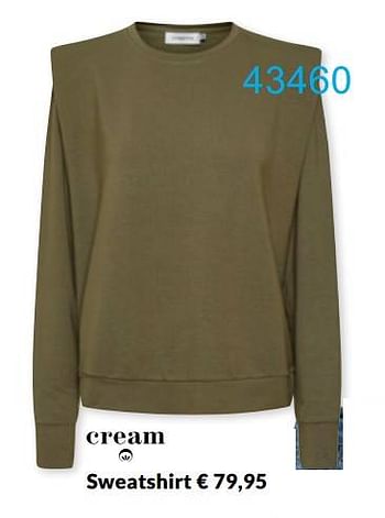 Aanbiedingen Sweatshirt - Cream - Geldig van 20/09/2021 tot 28/11/2021 bij Bonaparte