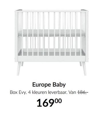 Aanbiedingen Europe baby box evy - Europe baby - Geldig van 16/11/2021 tot 13/12/2021 bij Babypark