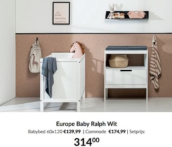 Aanbiedingen Europe baby ralph wit - Europe baby - Geldig van 16/11/2021 tot 13/12/2021 bij Babypark