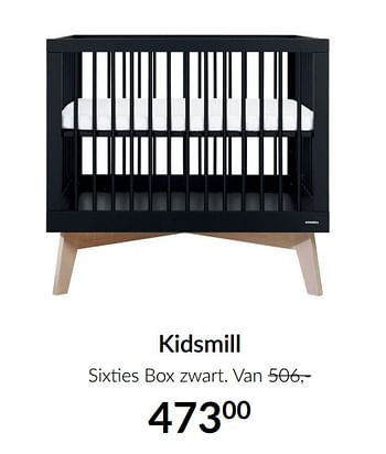 Aanbiedingen Kidsmill sixties box zwart - Kidsmill - Geldig van 16/11/2021 tot 13/12/2021 bij Babypark