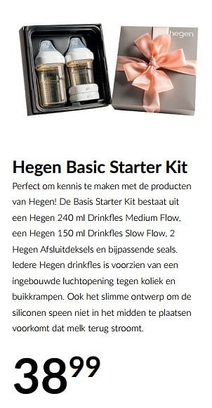 Aanbiedingen Hegen basic starter kit - Hegen - Geldig van 16/11/2021 tot 13/12/2021 bij Babypark
