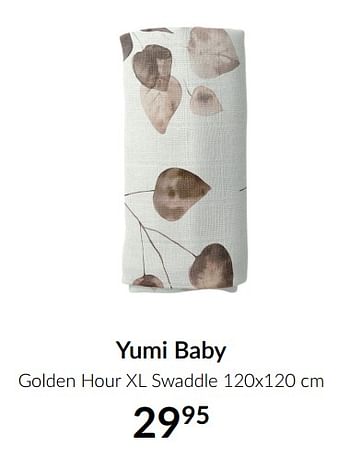 Aanbiedingen Yumi baby golden hour xl swaddle - Yumi - Geldig van 16/11/2021 tot 13/12/2021 bij Babypark