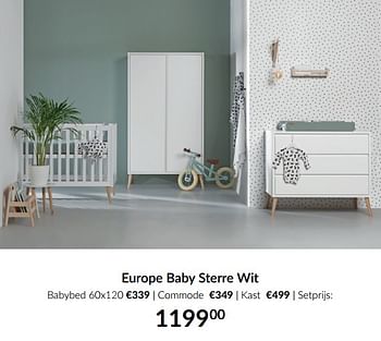 Aanbiedingen Europe baby sterre wit - Huismerk - Babypark - Geldig van 16/11/2021 tot 13/12/2021 bij Babypark