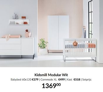 Aanbiedingen Kidsmill modular wit - Kidsmill - Geldig van 16/11/2021 tot 13/12/2021 bij Babypark