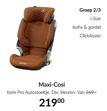 Aanbiedingen Maxi-cosi kore pro autostoeltje - Maxi-cosi - Geldig van 16/11/2021 tot 13/12/2021 bij Babypark