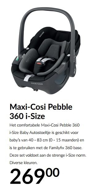 Aanbiedingen Maxi-cosi pebble 360 i-size - Maxi-cosi - Geldig van 16/11/2021 tot 13/12/2021 bij Babypark