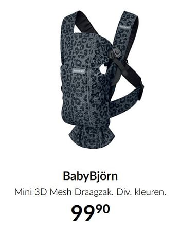 Aanbiedingen Babybjörn mini 3d mesh draagzak - BabyBjorn - Geldig van 16/11/2021 tot 13/12/2021 bij Babypark