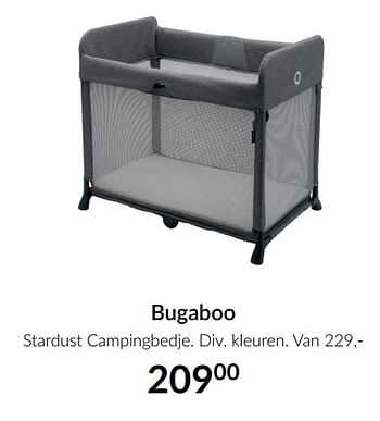 Aanbiedingen Bugaboo stardust campingbedje - Bugaboo - Geldig van 16/11/2021 tot 13/12/2021 bij Babypark