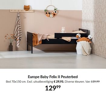 Aanbiedingen Europe baby felix ii peuterbed - Europe baby - Geldig van 16/11/2021 tot 13/12/2021 bij Babypark